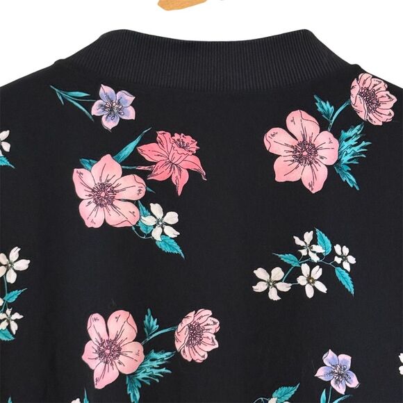 Lane Bryant Women's Plus Size 26/28 Floral Bomber Jacket Black - Picture 9 of 10